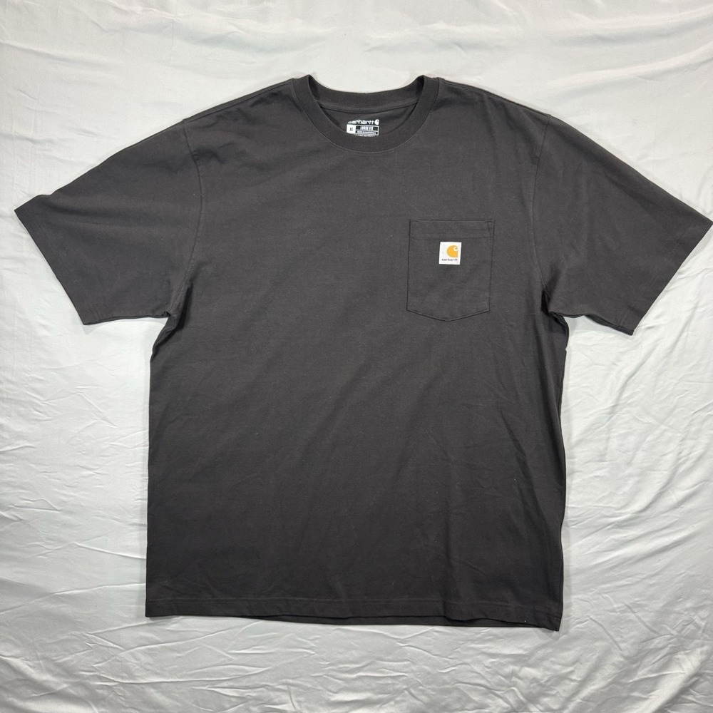 Carhartt Men's XL Black Pocket‎ Cotton T-Shirt K87 BLK Loose Fit Short Sleeve